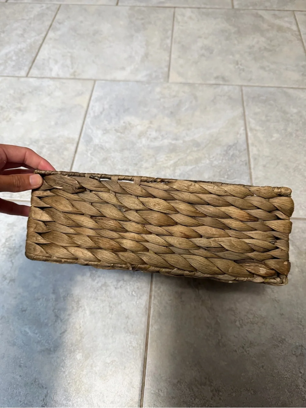 The Container Store Woven Storage Basket in Dark Brown